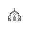 Church building outline icon