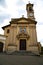 Church caiello italy the window clock and bell tower