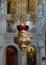 Church of a candlestick. Orthodox lamp of a symbol. Church oil. Church sign. Christianity and belief. Religious temple