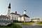 Church and castle , city Branna, Czech republic, Europe