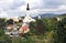 Church and castle, village Branna, Czech Republic, Europe