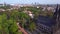 church cemetery Basilica in city prague czech. Nice aerial top view flight drone