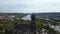 church cemetery cathedral city prague czech Amazing aerial top view flight drone