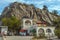 Church-chapel of Nativity of Christ on rock in mountains on Laspinsky pass in Crimea