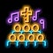 Church Choir Singing Song Concert neon glow icon illustration