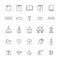 Church and Christian Community Flat Outline Icons. Vector Set