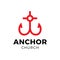 Church Christian Cross with Anchor and heart vector logo design inspiration