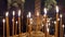 Church christmas Orthodox Church inside Christmas Eve decorations Christmas Tree candles beautiful icons birth of Jesus