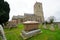 Church and churchyard in English village