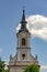 Church clock and bell tower in Medias, Romania