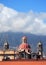 Church, cloudscape and blue sky