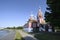 The Church of Dimitri Tsarevich on the Blood of the 17th century on the banks of the Volga River in the town of Uglich