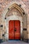 The church door of the St Janskerk, also known as the Nieuwstadkerk