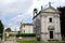 Church and elegant building in PortobuffolÃ¨ in the province of Treviso in the Veneto (Italy)