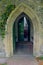 Church entrance Alciston Church. Sussex, UK