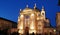 Church front at dusk