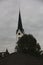 Church in grey sky