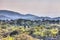 Church on a hill surrounded by Hillsides of Guadalcazar, Mexico