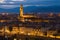 The Church of the Holy Cross Basilica di Santa Croce, evening landscape. Florence, Italy