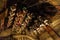 Church of the Holy Sepulchre interior with Jesus Tomb chamber inside Aedicule or Holy Sepulchre chapel in Rotunda in Christian