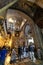 Church of the Holy Sepulchre interior, main entrance hall with Stone of Anointing in Christian Quarter of historic Old City of