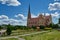 Church of Holy Trinity and park in Gerviaty, Grodno region, Belarus