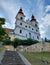 Church of the Holy Trinity in Slovenske Gorice under blue sky. Slovenia