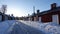 Church houses of Gammelstad in winter in Sweden