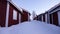 Church houses of Gammelstad in winter in Sweden