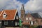 Church and houses on Marken, Holland