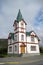 The church at Husavik harbour in Iceland