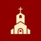 Church icon, Religion building, christian, christianity temple icon with star sign. Church icon and best, favorite, rating symbol