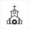 Church icon, Religion building, christian, christianity temple icon with star sign. Church icon and best, favorite, rating symbol