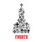 Church icon. Religion cross christianity symbols