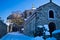 Church inside Kalemegdan fortress covered with snow