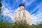 Church of the Intercession of the Holy Virgin on the Nerl River on the bright summer day.