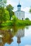 The Church of the Intercession on Nerl river and its reflection, Bogolyubovo, Russia