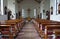 Church interior prepared for wedding