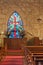 Church Interior with Stained Glass WIndow