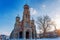 The church at Jeonju Hanok village in winter, Korea.