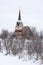 The Church of Karesuando in winter time, Sweden, Europe