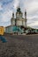 Church in Kiev city under blue sky