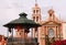 Church and kiosk in Tequisquiapan queretaro, mexico X