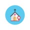 Church location flat color icon
