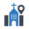 Church location  glyph color icon