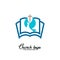 Church logo. Christian symbols. Book, cross of Jesus Christ and the Holy Spirit