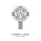 Church logo. Christian symbols. The Cross of Jesus Christ and the Symbol of the Holy Spirit are a dove and a flame