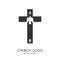 Church logo. Christian symbols. The Cross of Jesus Christ and the Symbol of the Holy Spirit are a dove and a flame