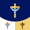 Church logo. Christian symbols. The cross of Jesus ChristChurch logo. Christian symbols. Silhouette of the cross of Jesus Christ,