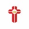 Church logo. Christian symbols. The cross of Jesus and crown of thorns